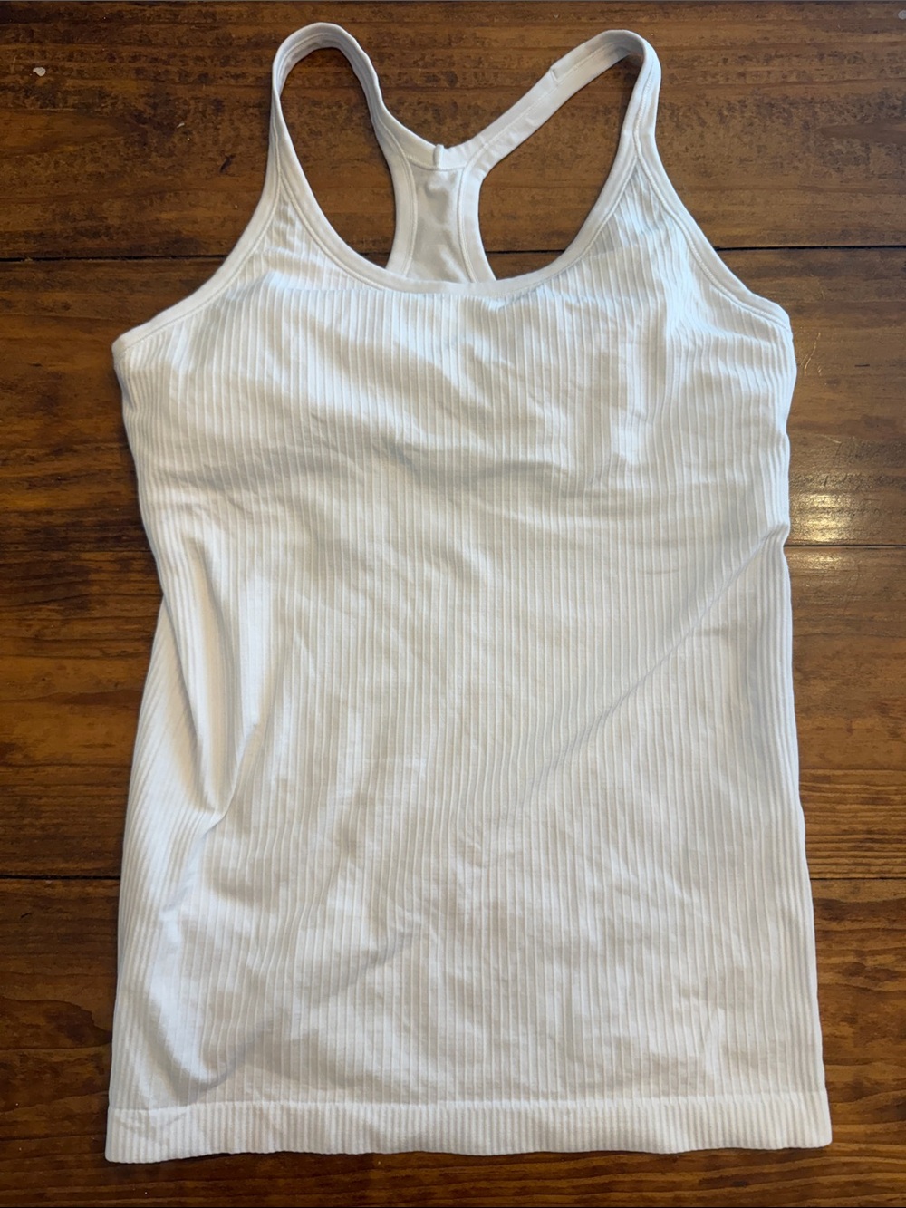 Lululemon White Ribbed Racerback Tank Top - Women